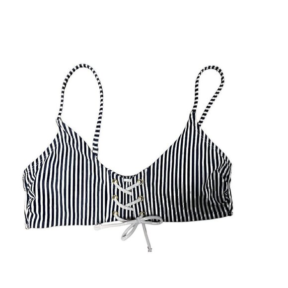 XHILARATION SWIM LACE UP FRONT BRALETTE BIKINI TOP, SIZE MEDIUM - Picture 4 of 5